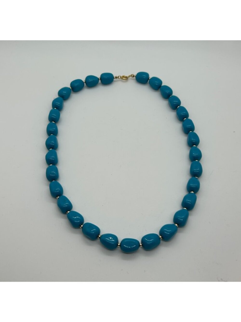 Vintage Turquoise Acrylic Set 2 Necklaces Bangle Bracelet Chunky Bead Statement - Picture 8 of 13